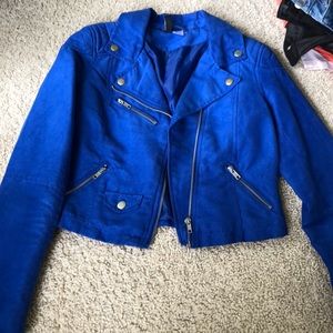 Blue suede jacket